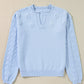 Daisy Notched Long Sleeve Sweater