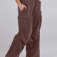 Elastic Waist Wide Leg Pants with Pockets