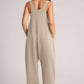 Wide Strap Jumpsuit with Pockets