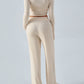Devine Round Neck Long Sleeve Top and Pants Set