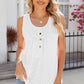 Eyelet Buttoned Round Neck Tank