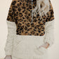 Color Block Half Zip Long Sleeve Fuzzy Sweatshirt