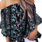 Tied Printed Off-Shoulder Half Sleeve Blouse