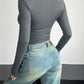Square Neck Long Sleeve T-Shirt