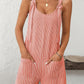 Mandy Texture Adjustable Strap Overalls with Pockets