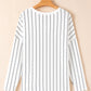 Striped V-Neck Long Sleeve Blouse