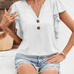 Full Size Ruffled Notched Cap Sleeve T-Shirt