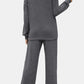 Round Neck Long Sleeve Top and Pants Set