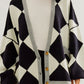 Color Block Button Down Long Sleeve Cardigan