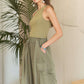 ADORA Drawstring Sleeveless Washed Dress