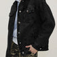 Button Up Collared Neck Long Sleeve Denim Jacket