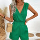 Textured Surplice Sleeveless Romper