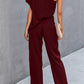Single Shoulder Short Sleeve Jumpsuit