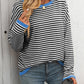 Mandy Striped Round Neck Long Sleeve Sweater