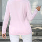 Decorative Button Round Neck Long Sleeve T-Shirt
