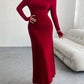 Ruched Long Sleeve Maxi Dress