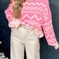 Geometric Drop Shoulder Long Sleeve Sweater