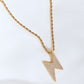 GNJ Brass Lightning Pendant Necklace *