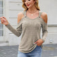 Ribbed Cold Shoulder Long Sleeve Top