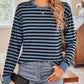 Striped Round Neck Long Sleeve T-Shirt