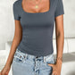 Square Neck Short Sleeve T-Shirt