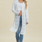 Double Take Full Size Open Front Longline Cardigan