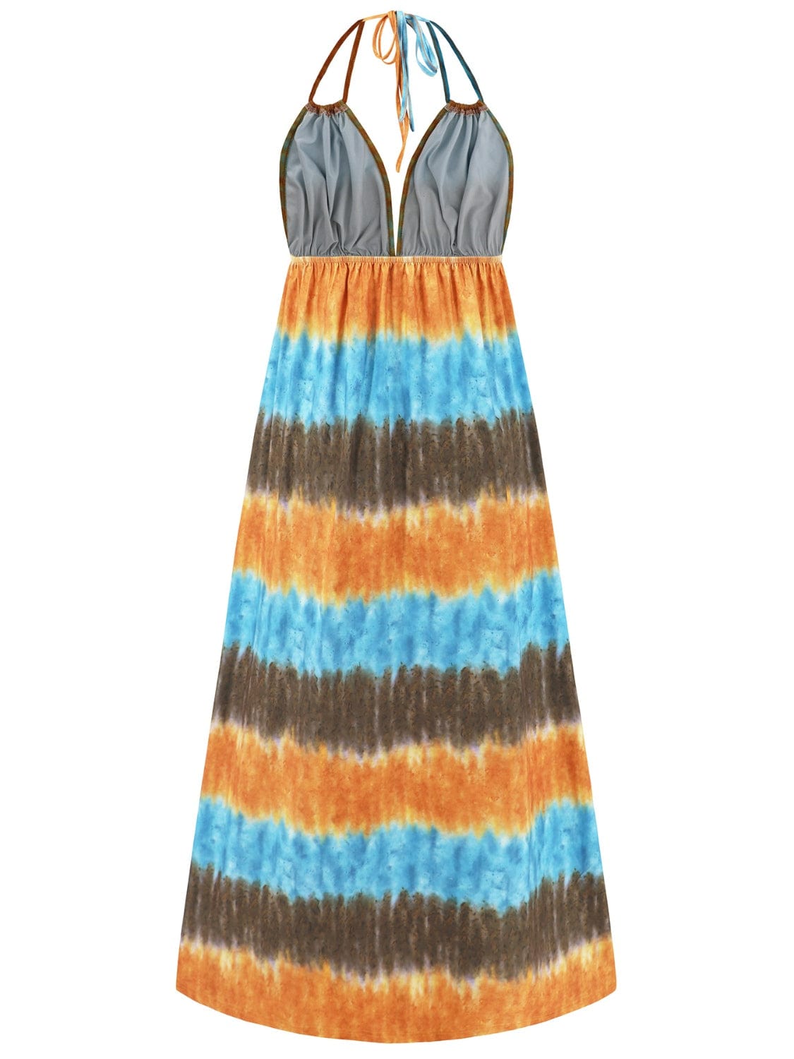 Full Size Tie-Dye Halter Neck Sleeveless Dress