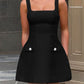 Devine Square Neck Wide Strap Mini Dress