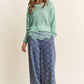 J.NNA Lace Detail Long Sleeve Knit Top