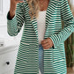 Devine Striped Long Sleeve Hooded Outerwear