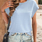 Textured Round Neck Short Sleeve Top