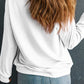 Full Size Leopard Round Neck White Long Sleeve Sweatshirt