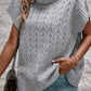 Cable Knit Turtleneck Short Sleeve Sweater