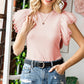 Women's Polka Dot Flutter Sleeve Top