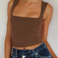 Square Neck Wide Strap Tank