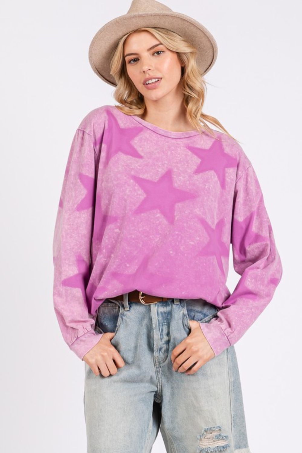 SAGE + FIG Mineral Wash Star Pattern T-Shirt *
