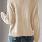 Openwork Button Up Long Sleeve Cardigan