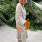 Letter Dropped Shoulder Long Sleeve Cardigan