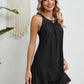 Eyelet Grecian Neck Mini Dress