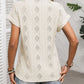 Openwork V-Neck Short Sleeve T-Shirt