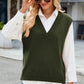 Side Slit V-Neck Sweater Vest