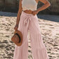 Tied Ruched Wide Leg Pants