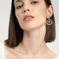 Brass Contrast Cross Dangle Earrings