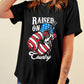 Full Size RAISED ON COUNTRY Round Neck T-Shirt