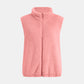 Full Size Fuzzy Zip Up Vest Coat with Pockets