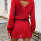 Cutout V-Neck Long Sleeve Mini Dress