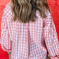 Plaid Collared Neck Long Sleeve Shirt