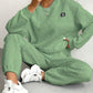 Texture Round Neck Long Sleeve Top and Pants Set