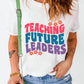 Letter Graphic Round Neck Short Sleeve T-Shirt