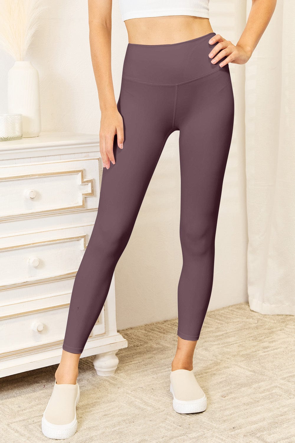 Double Take Wide Waistband Sports Leggings *